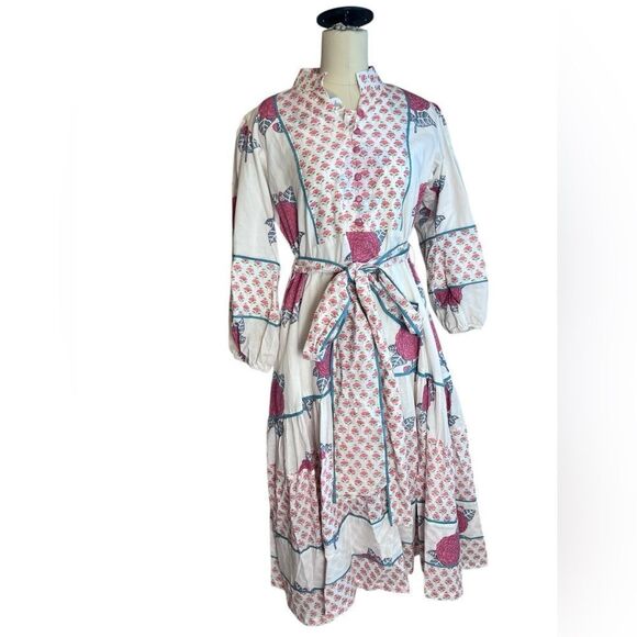 Tuckernuck Sue Sartor Exclusive Rosy Marigold Flounce Dress size medium, NWT - Picture 1 of 10